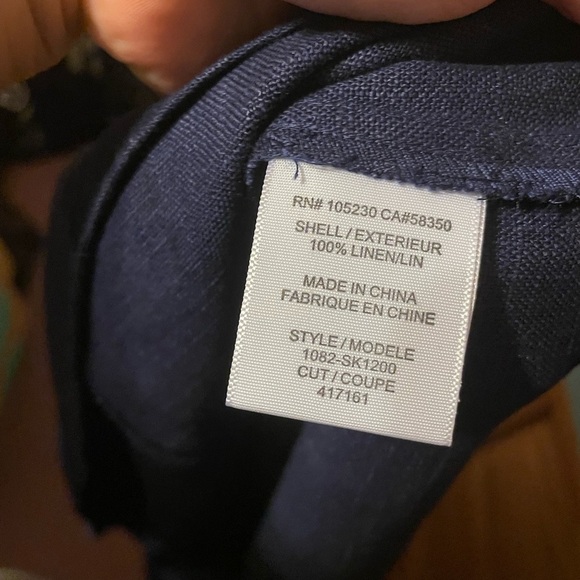 NWT JOIE LOUIDIVINE NAVY BLUE LINEN A-LINE SKIRT - Picture 4 of 4